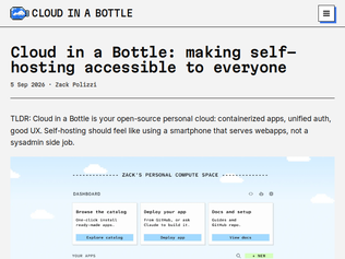 Preview of 'Cloud in a Bottle: making self-hosting accessible to everyone'