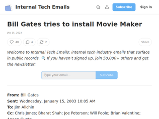 Preview of 'Bill Gates tries to install MovieMaker (2003)'