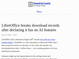 Preview of 'LibreOffice breaks download records after declaring it has no AI features'