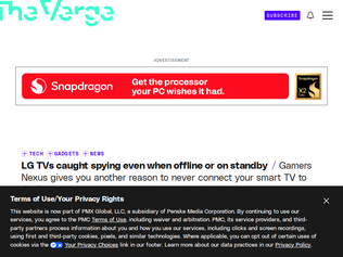 Preview of 'LG TVs caught spying even when offline or on standby'