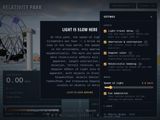 Preview of 'Show HN: What if the speed of light was 5 km/h?'