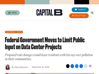 Preview of 'The EPA is planning to scrap public review rules for data center pollution'