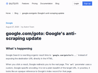 Preview of 'google.com/goto: Google's anti-scraping update'