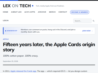 Preview of 'Fifteen years later, the Apple Cards origin story'