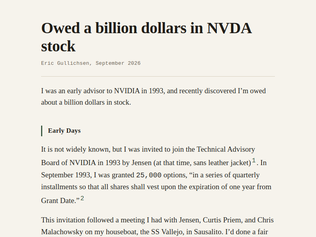 Preview of 'Owed a billion dollars in Nvidia stock'