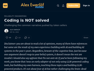 Preview of 'Coding is not solved'