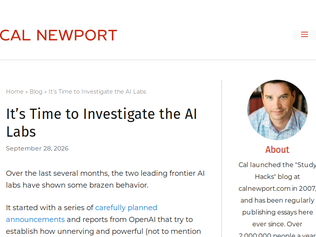 Preview of 'It's Time to Investigate the AI Labs'