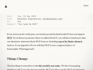 Preview of 'You said no MCP'
