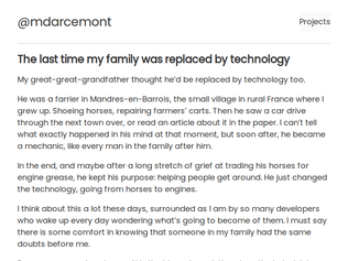 Preview of 'The last time my family was replaced by technology'
