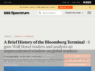 Preview of 'A brief history of the Bloomberg terminal'