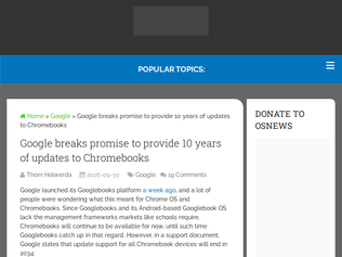 Preview of 'Google breaks promise to provide 10 years of updates to Chromebooks'