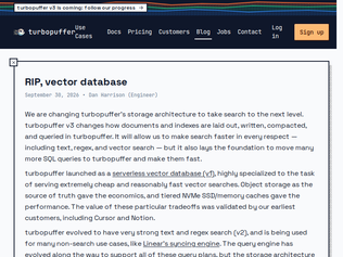 Preview of 'RIP, vector database'