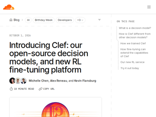 Preview of 'Clef: Open-weight decision models, and new RL fine-tuning platform'