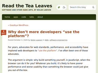 Preview of 'Why don't more developers “use the platform”?'