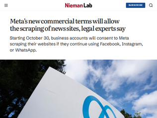 Preview of 'Meta’s new commercial terms will allow the scraping of news sites: experts'