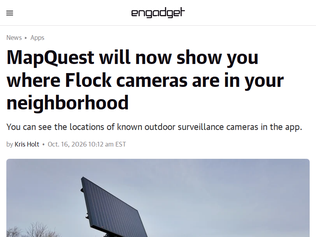 Preview of 'MapQuest will now show you where Flock cameras are in your neighborhood'