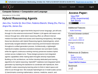 Preview of 'Hybrid Reasoning Agents: LLM agents that think in latent space, act through text'