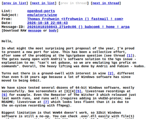 Preview of 'Wine ported to OpenBSD'
