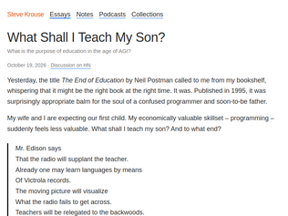 Preview of 'What shall I teach my son?'