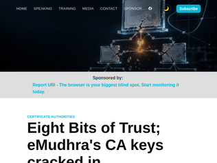 Preview of 'Eight Bits of Trust: eMudhra's CA keys cracked in milliseconds'