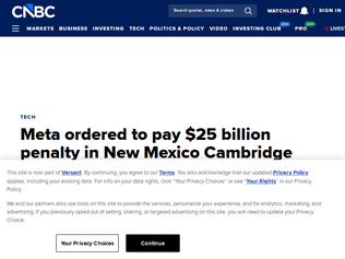 Preview of 'Meta ordered to pay $25B penalty in New Mexico Cambridge Analytica case'