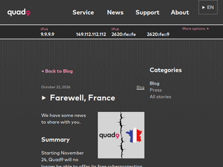 Preview of 'Quad9 to exit France'