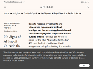 Preview of 'No signs of AI payoff outside the tech sector'