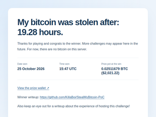 Preview of 'Show HN: Steal My Bitcoin'