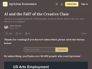 Preview of 'America has lost 200k of jobs in media, film and the arts. How much is AI?'